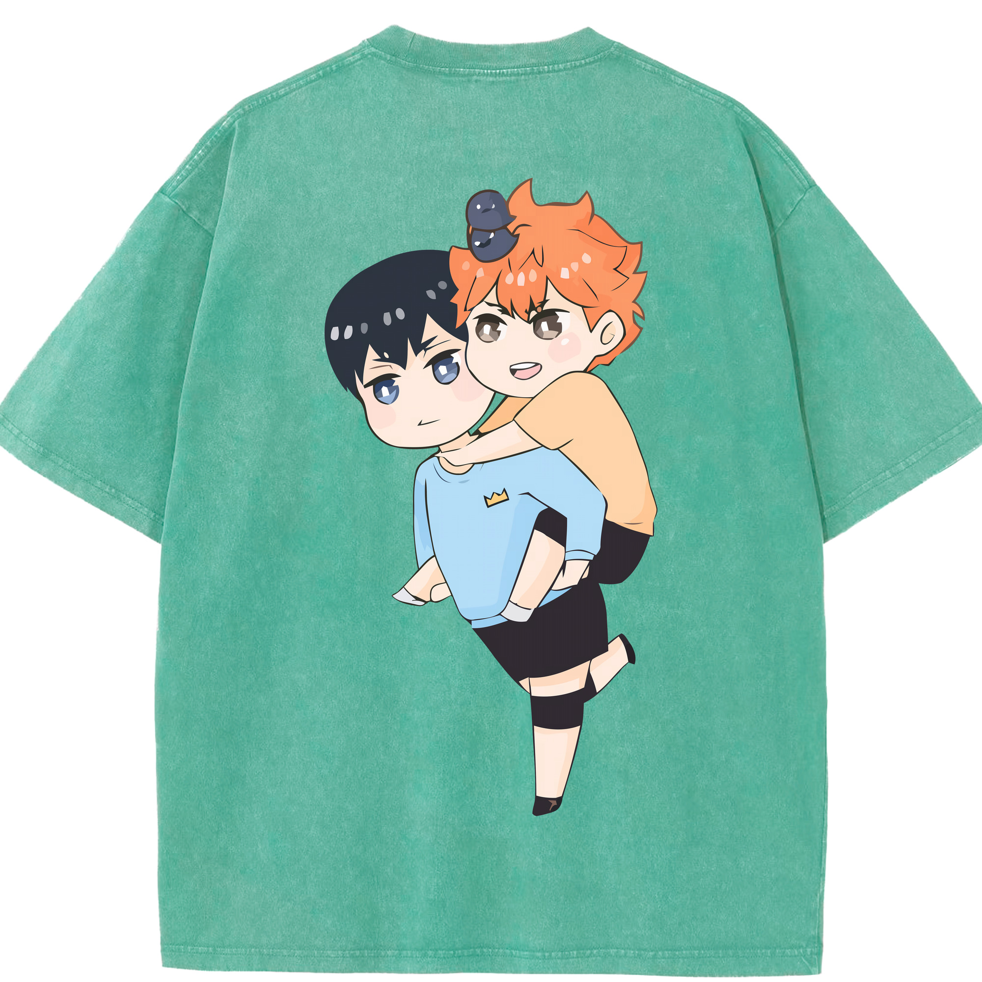（画像用） ハイキュー!! Haikyu!! 綿100% ヴィンテージ風 半袖Tシャツ（背面プリント）